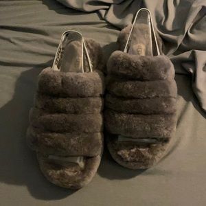 Ugg grey Fluff Yeah Slide. Size 7